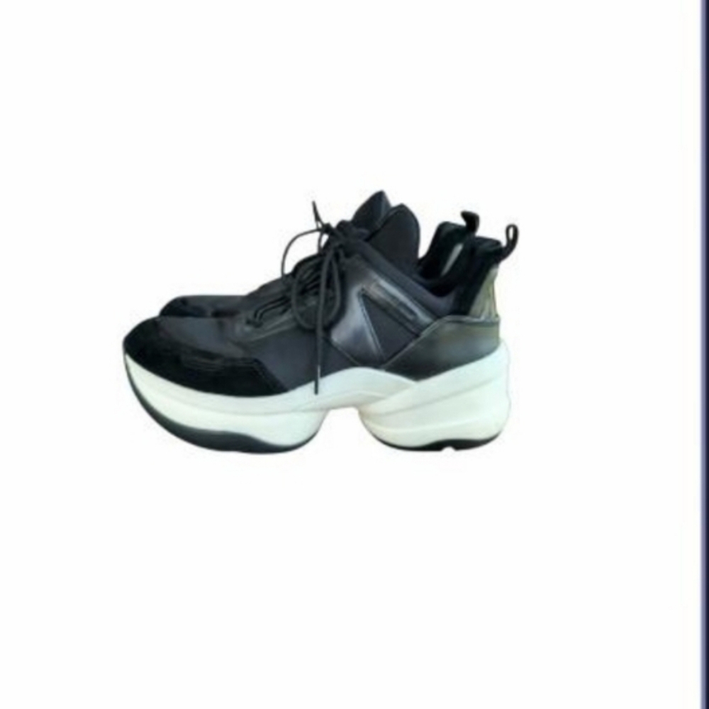 Michael Kors Olympia Extreme Black White Ivory Athletic Shoe Sneaker Women 10 - Picture 2 of 14